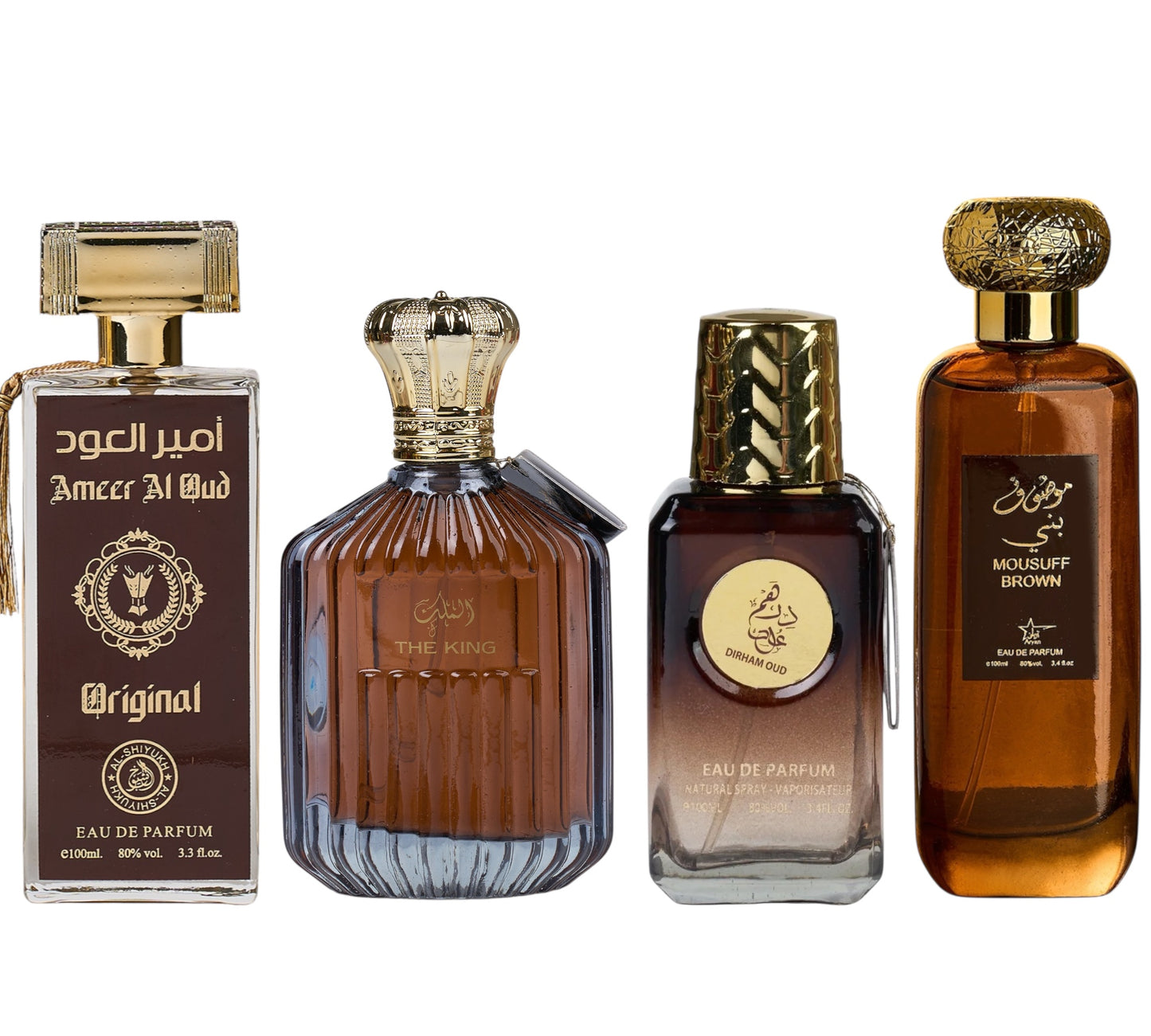 Set 4 Parfumuri Orientale de Barbati - Ameer Al Oud Original + Dirham Oud + The King + Mousuff Brown