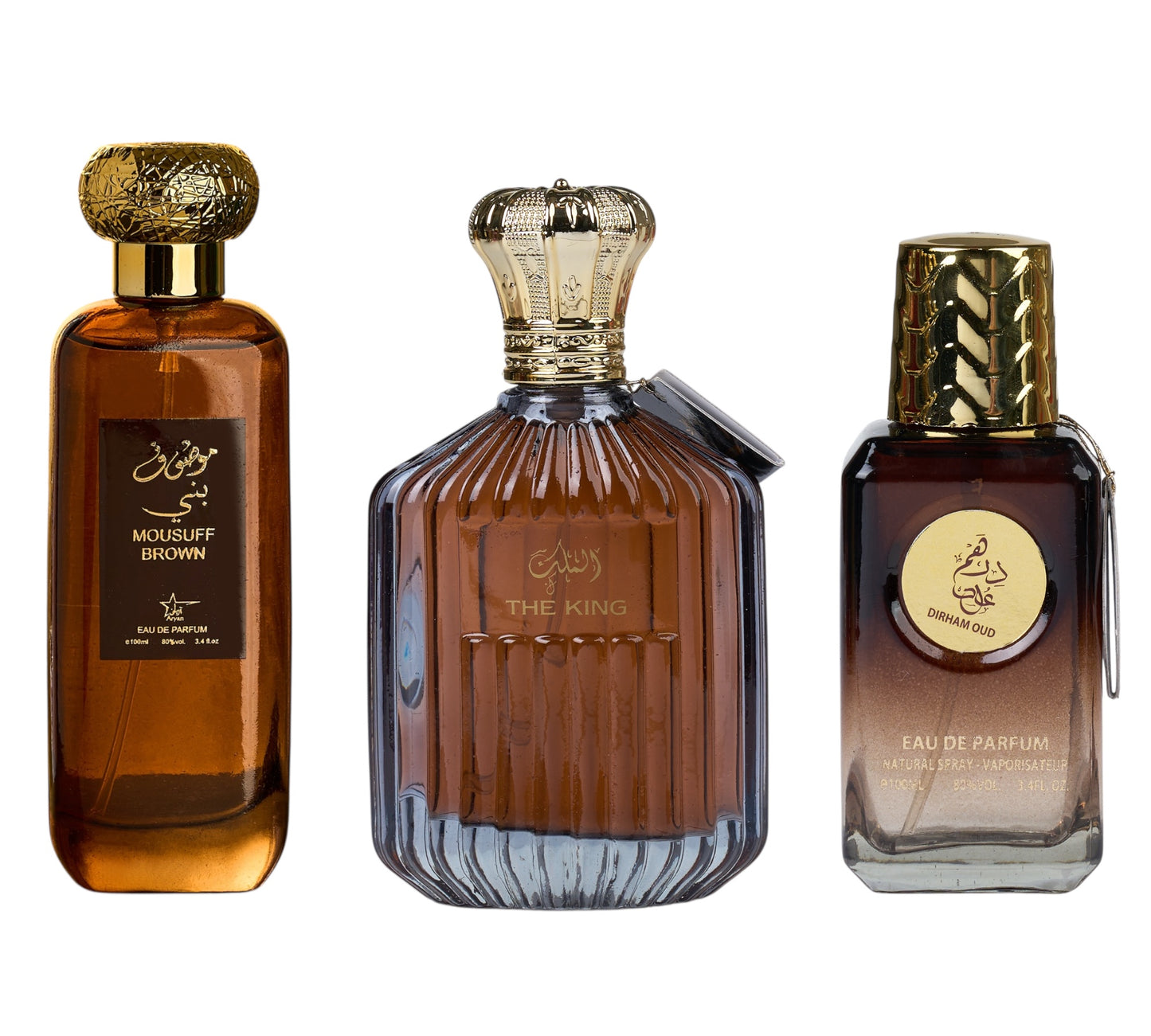 Set 3 Parfumuri Orientale De Barbati - Mousuff Brown + The King + Dirham Oud