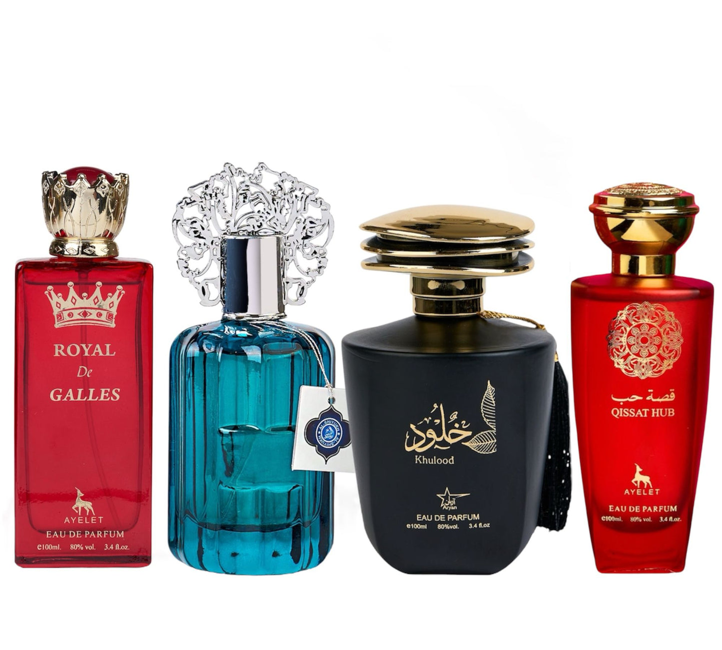 Set 4 Parfumuri Orientale De Barbati - Royal de Galles + Majd al Emarat + Khulood + Qissat Hub Red