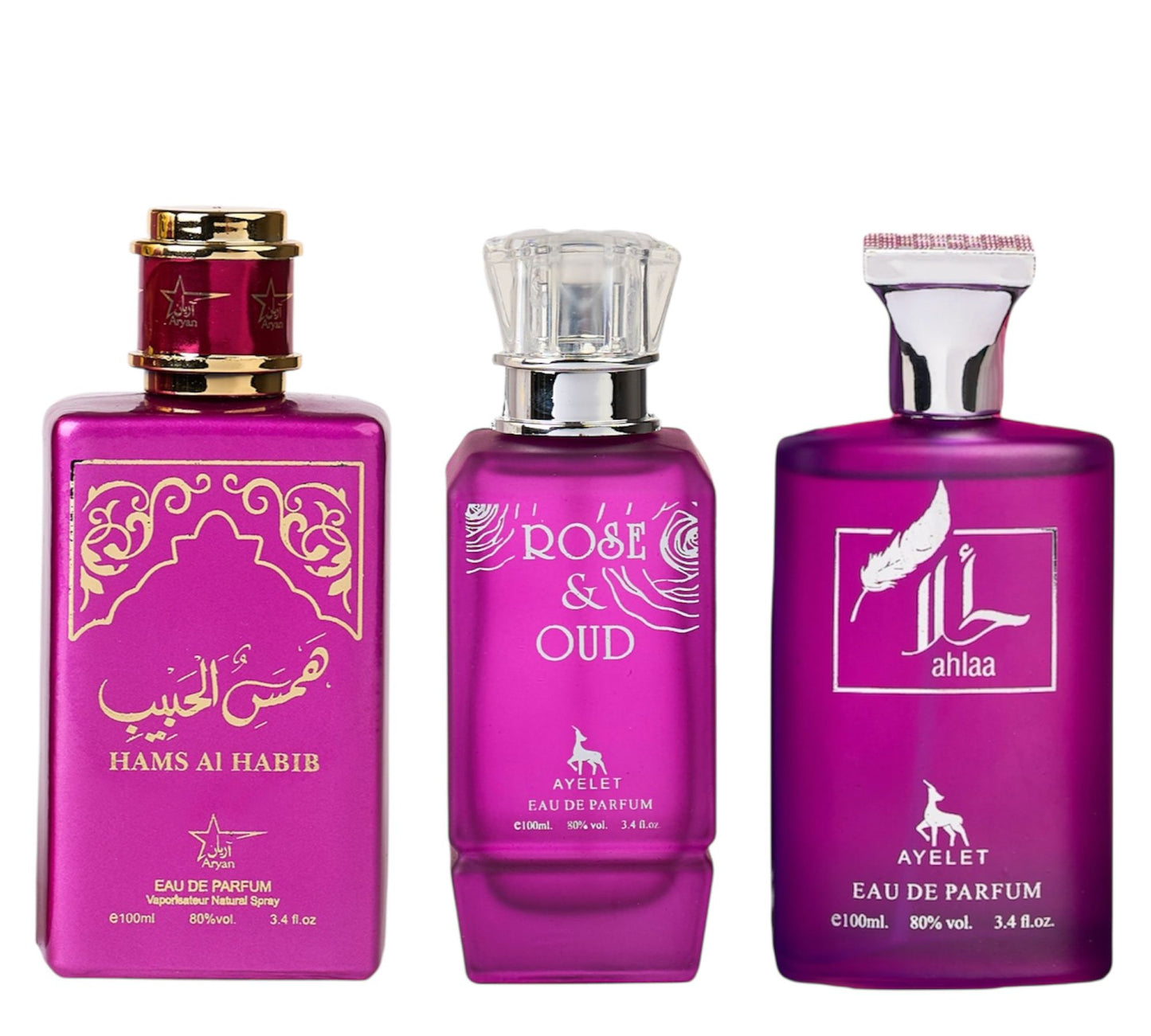 Set 3 Parfumuri Orientale De Dama - Hams Al Habib + Rose&Oud + Ahlaa