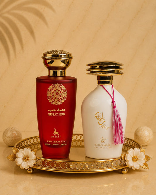 Set 2 Parfumuri Orientale De Dama - Qissat Hub Red + Aliya
