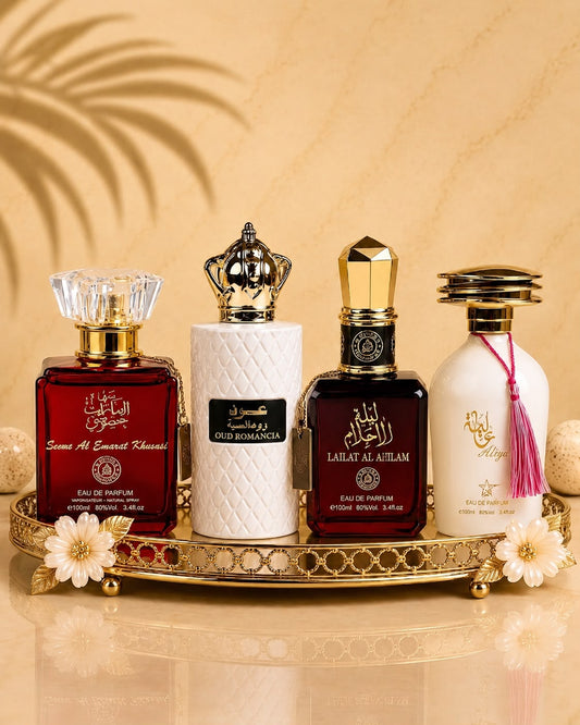 Set 4 Parfumuri Orientale De Dama - Sama Al Emarat + Oud Romancia + Lailat Ahlam + Aliya
