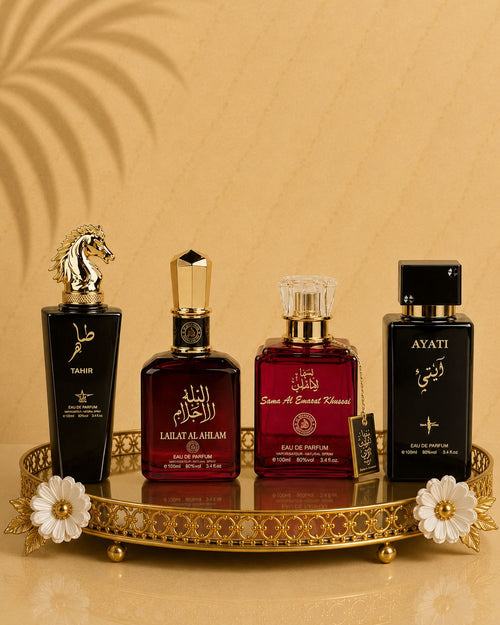 Set 4 Parfumuri Orientale ( 2xDama + 2xBarbat) - Tahir + Lailat al Ahlam + Sama Al Emarat + Ayati Black