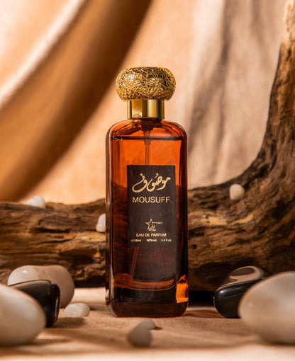 Set 4 Parfumuri Orientale de Barbati -  Qissat Hub Gray + Fikrah + Mousuff Brown + Majd Al Emarat
