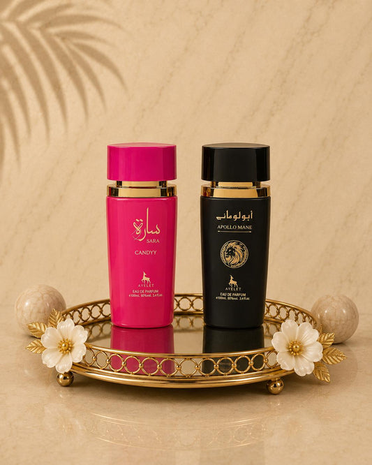 Set 2 Parfumuri Orientale (Dama + Barbat) - Sara Candy + Apollo Black