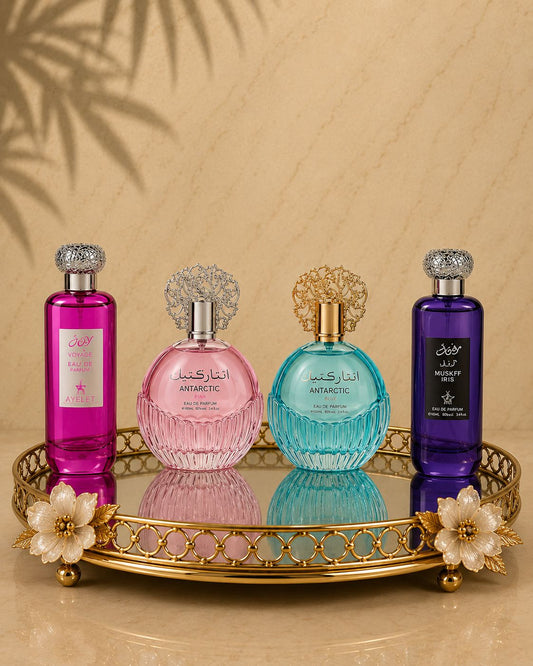 Set 4 Parfumuri Orientale ( 2xDama + 2xBarbat ) - Mousuff Pink + Antartic Blue + Antartic Pink + Mousuff Blue