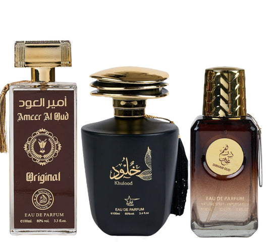 Set 3 Parfumuri Orientale De Barbati - Ameer Original + Khulood + Dirham Oud
