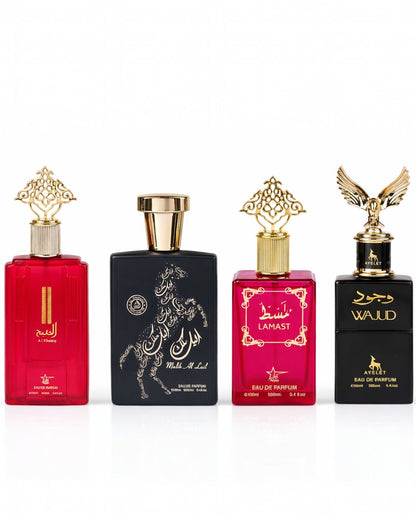Set 4 Parfumuri Orientale (2xDama + 2xBarbati) - Al Khaleej + Malik al Lail + Lamast + Wajud