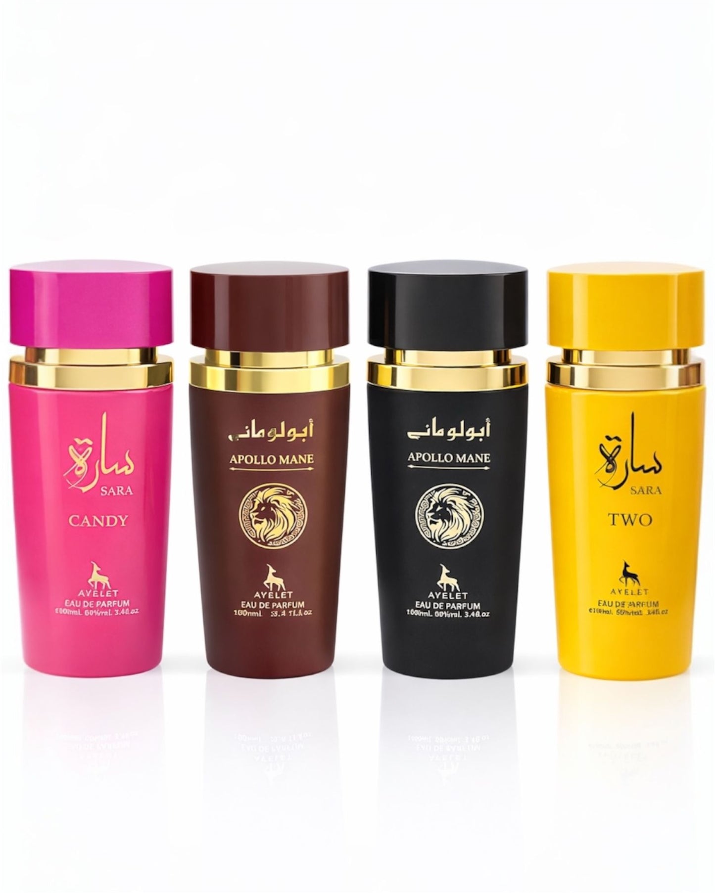Set 4 Parfumuri Orientale ( 2xDama + 2xBarbat) - Sara Candy + Apollo Black + Apollo Brown+ Sara Two