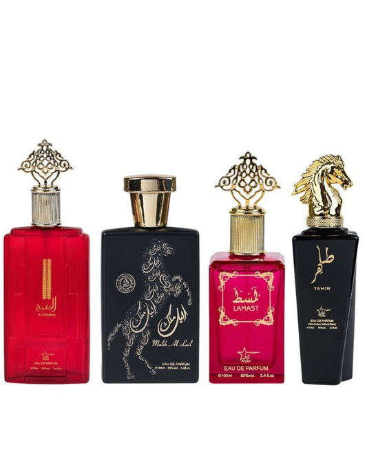 Set 4 Parfumuri Orientale (2xDama + 2xBarbati) - Al Khaleej + Malik al Lail + Lamast + Tahir