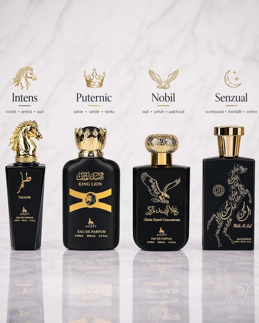 Set 4 Parfumuri Orientale Barbatesti - Tahir + King Lion + Ghala Zayed Concentrate + Malik al Lail