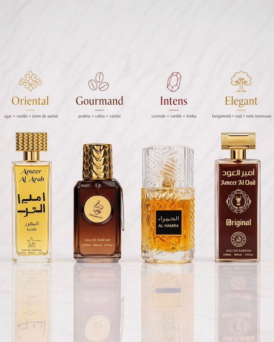 Set 4 Parfumuri Orientale De Barbati - Ameer Arab Elixir + Al Hamra Royal + Dirham Oud + Ameer Oud Original