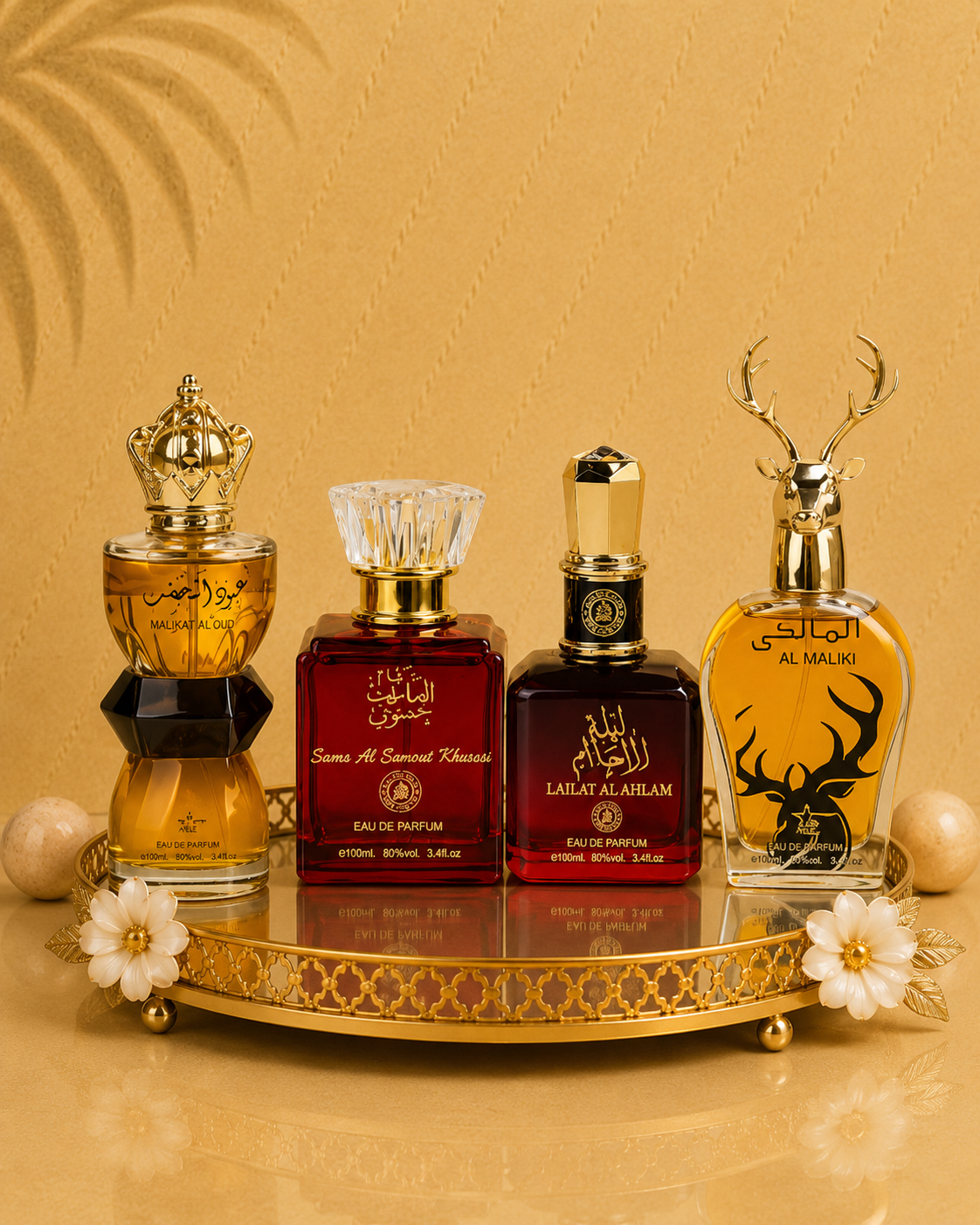 Set 4 Parfumuri Orientale ( 2xDama + 2xBarbat ) - Oud al Khashab + Sama Emarat + Lailat Ahlam + Maliki