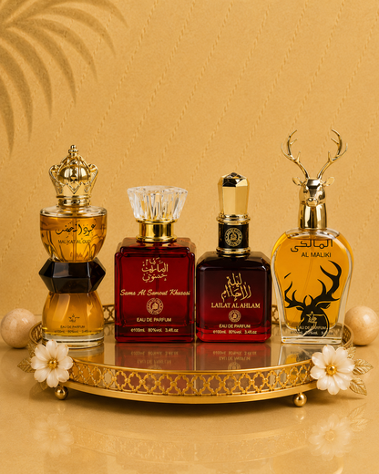 Set 4 Parfumuri Orientale ( 2xDama + 2xBarbat ) - Oud al Khashab + Sama Emarat + Lailat Ahlam + Maliki