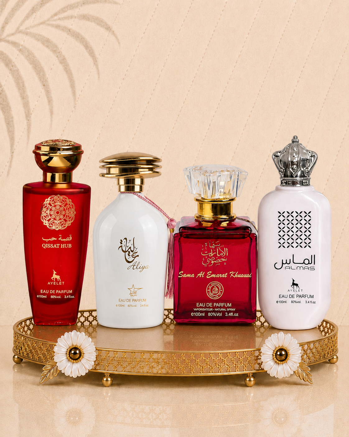 Set 4 Parfumuri Orientale De Dama - Qissat Hub Red + Aliya + Sama Al Emarat + Almas