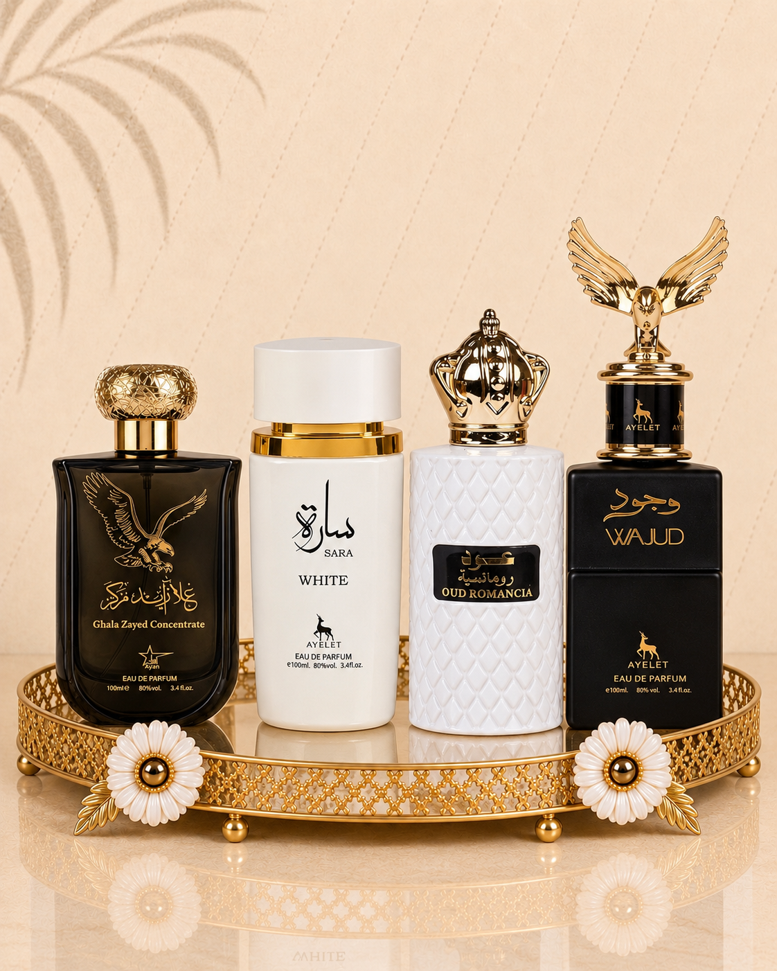 Set 4 Parfumuri Orientale ( 2xDama + 2xBarbat) - Ghala Zayed + Oud Romancia + Sara White + Wajud