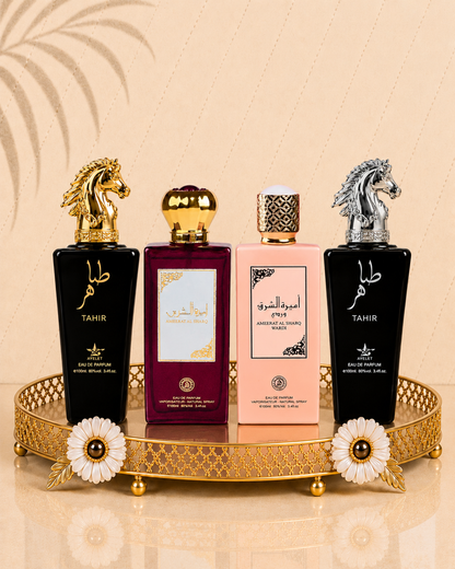 Set 4 Parfumuri Orientale ( 2xDama + 2xBarbat) - Ameerat Al Sharq + Ameerat Al Sharq Wardi + Tahir Gold + Tahir Silver