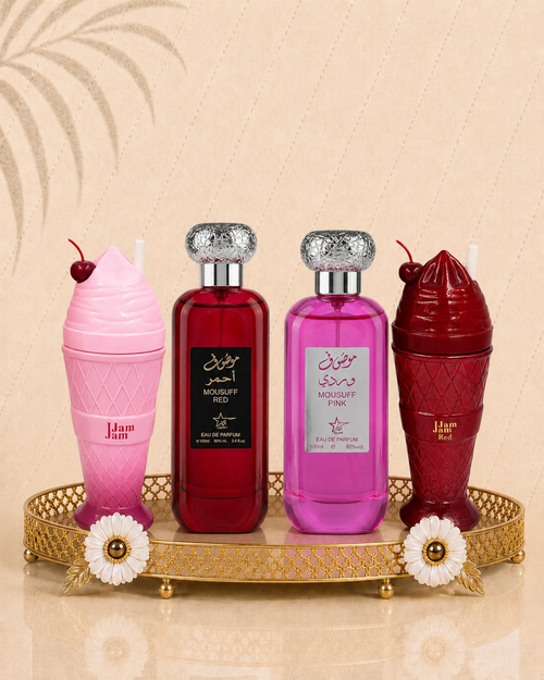 Set 4 Parfumuri Orientale De Dama - Jam Jam Pink + Mousuff Pink + Mousuff Red + Jam Jam Red