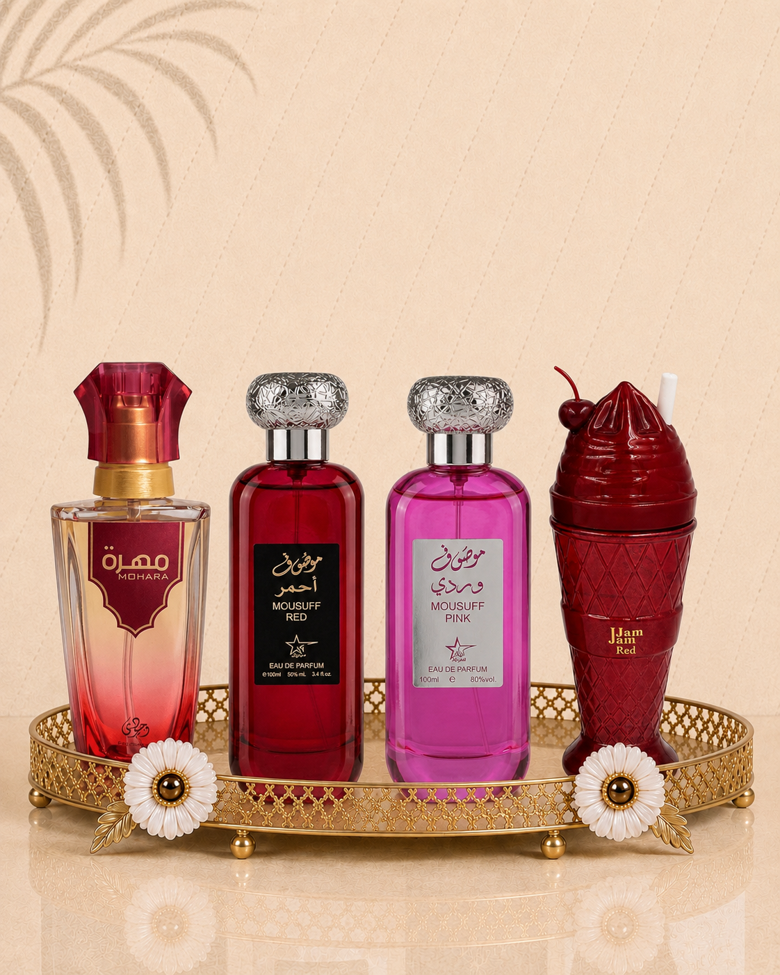 Set 4 Parfumuri Orientale De Dama - Jam Jam Red + Mohara + Mousuff Pink + Mousuff Red