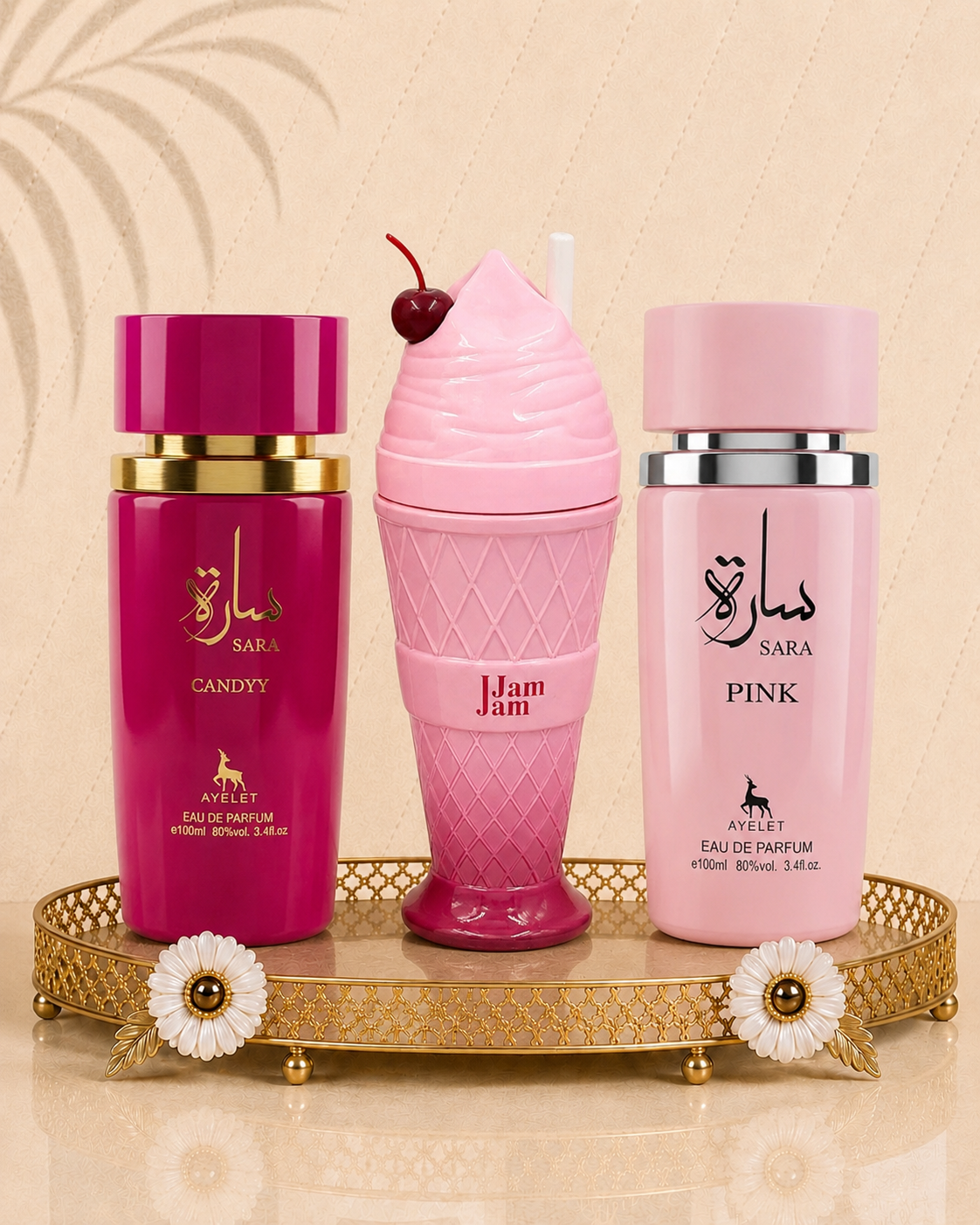 Set 3 Parfumuri Orientale de Dama - Sara Candy + Jam Jam Pink + Sara Pink