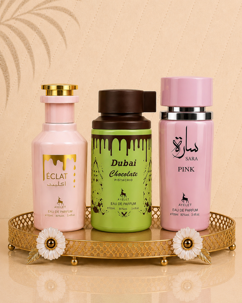 Set 3 Parfumuri Orientale de Dama - Eclat + Dubai Choco + Sara Pink
