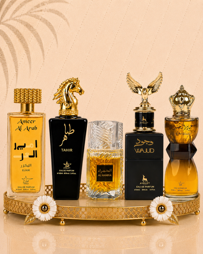 Set 5 Parfumuri Orientale De Barbati - Ameer Arab Elixir + Tahir + Wajud + Oud Al Khashab + Al Hamra Royal