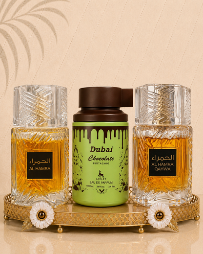 Set 3 Parfumuri Orientale De Barbati - Al Hamra Royal + Dubai Choco + Al Hamra Qahwa