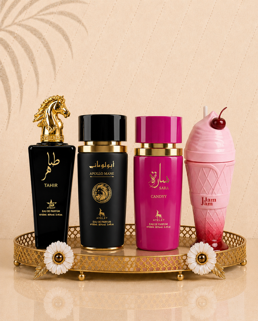 Set 4 Parfumuri Orientale ( 2xDama + 2xBarbat ) - Jam Jam + Sara Candy + Tahir + Apollo Black