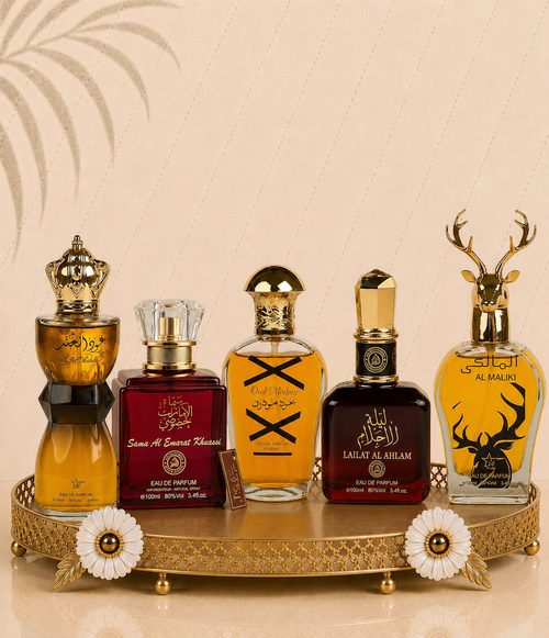 Set 5 Parfumuri Orientale ( 3xDama + 2xBarbat ) - Oud al Khashab + Sama Emarat + Oud Modern + Lailat Ahlam + Maliki