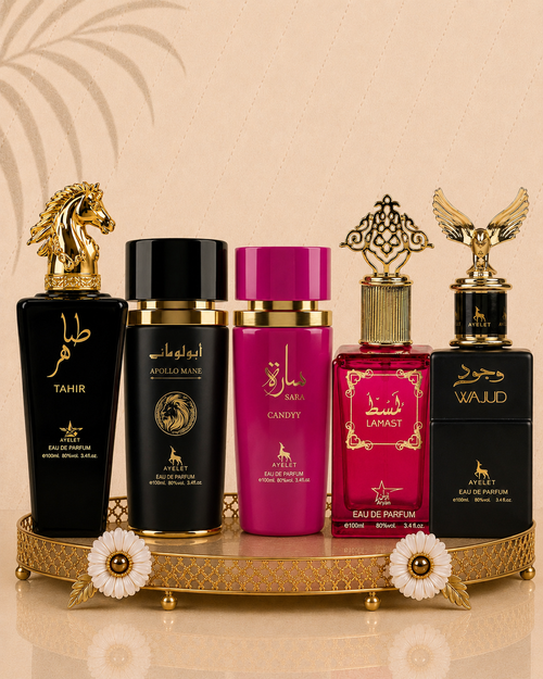 Set 5 Parfumuri Orientale ( 2xDama + 3xBarbat) - Lamast + Sara Candy + Apollo Black + Tahir + Wajud