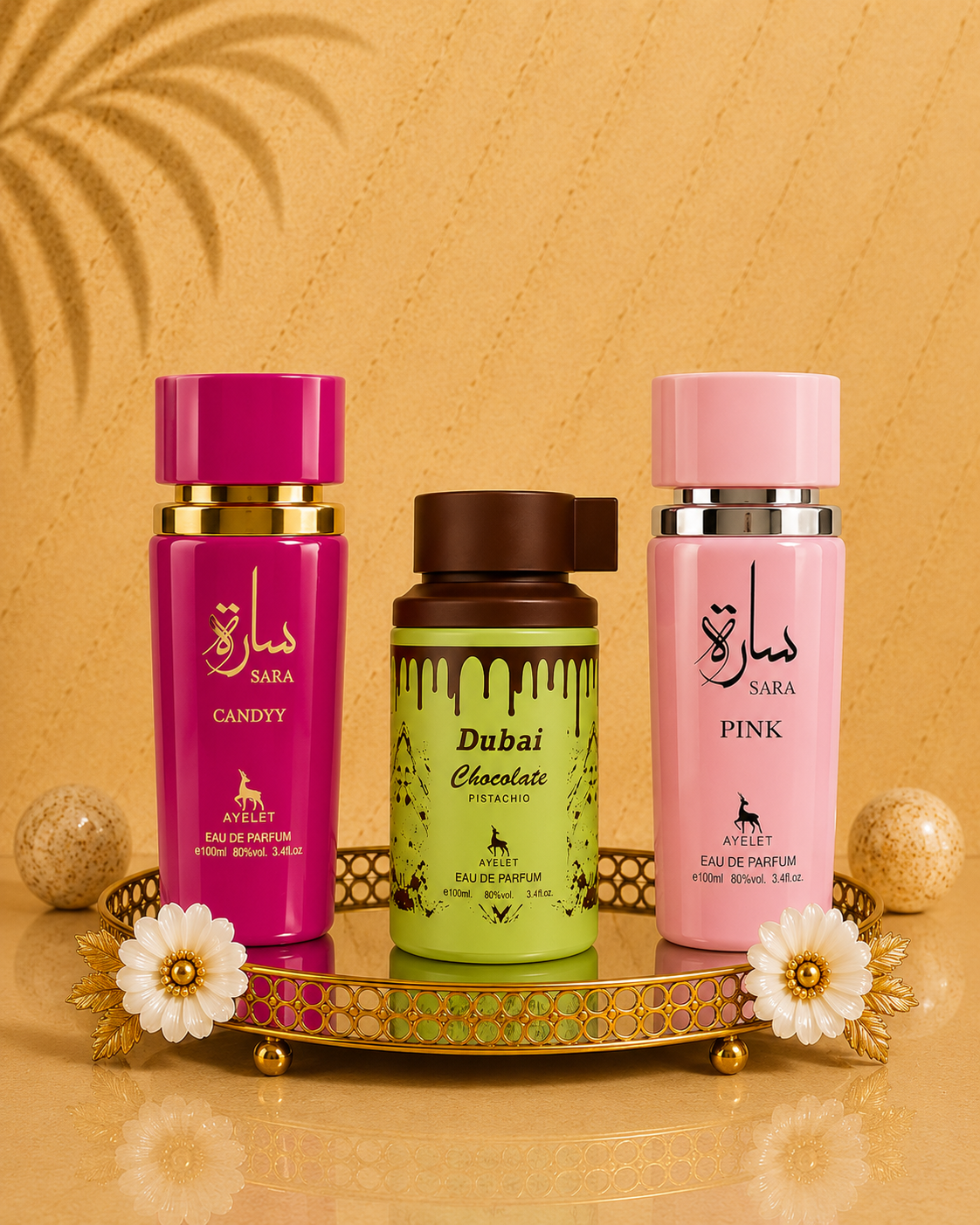 Set 3 Parfumuri Orientale de Dama 100ML  - Sara Candy + Dubai Choco + Sara Pink