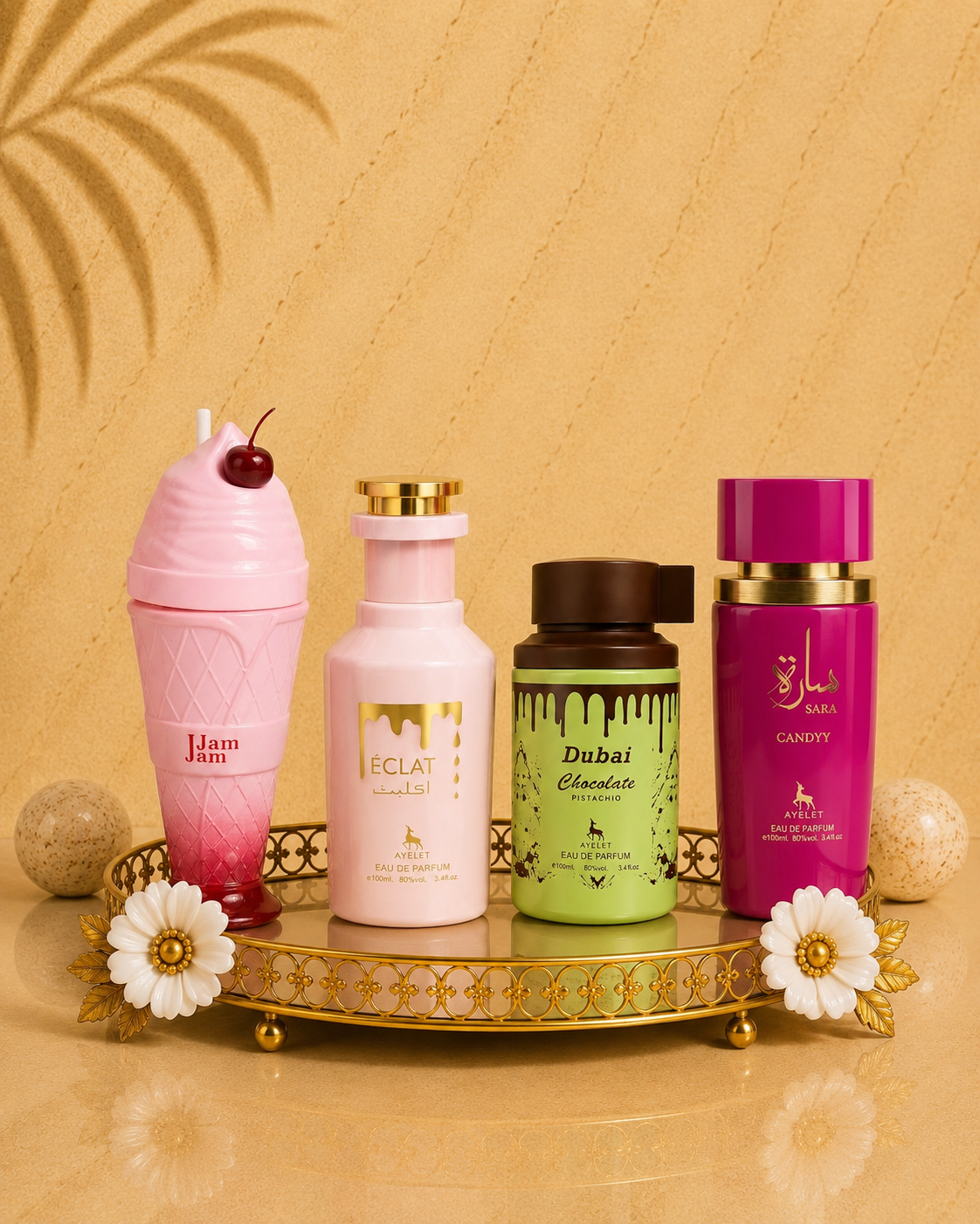 Set 4 Parfumuri Orientale de Dama 100ML - Jam Jam + Eclat + Dubai Choco + Sara Candy