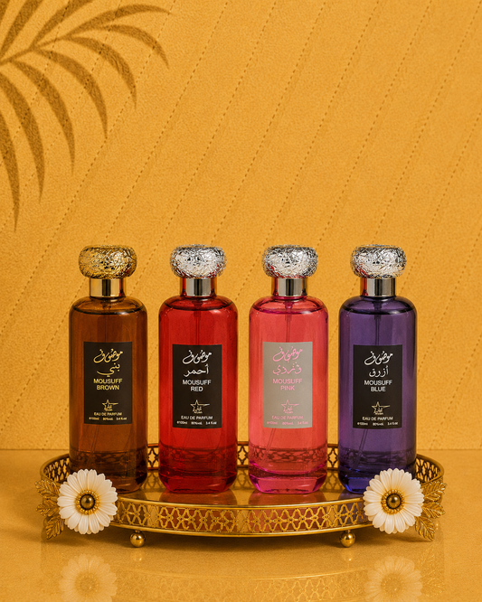 Set 4 Parfumuri Orientale ( 2xDama + 2xBarbat ) - Mousuff Brown + Mousuff Red + Mousuff Pink + Mousuff Blue