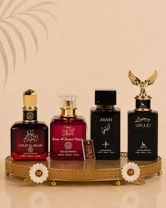 Set 4 Parfumuri Orientale ( 2xDama + 2xBarbat) - Lailat al Ahlam + Sama Al Emarat + Ayati Black + Wajud