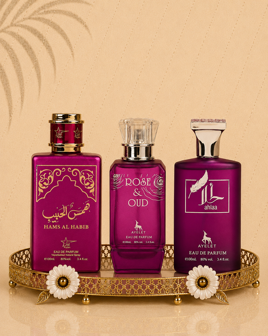Set 3 Parfumuri Orientale De Dama - Hams Al Habib + Rose&Oud + Ahlaa