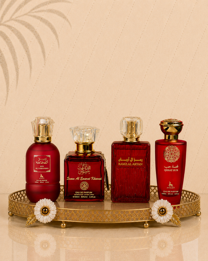 Set 4 Parfumuri Orientale De Dama -Fakhama + Samaa + Ramz al Aryan + Qissat Hub