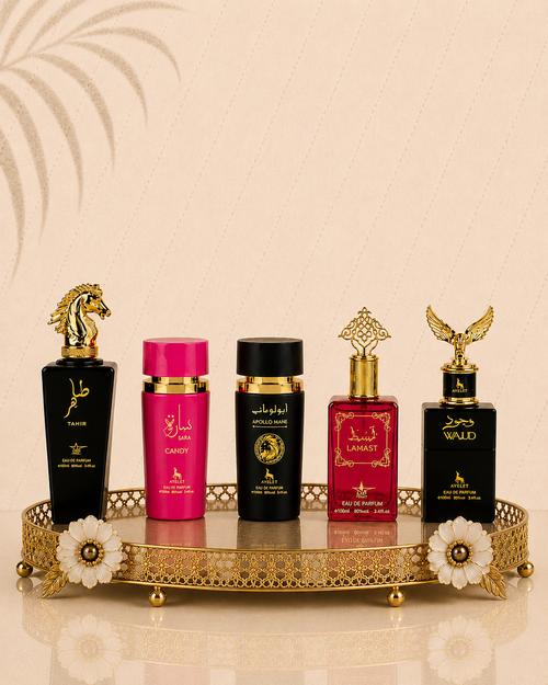 Set 5 Parfumuri Orientale ( 2xDama + 3xBarbat) - Lamast + Sara Candy + Apollo Black + Tahir + Wajud