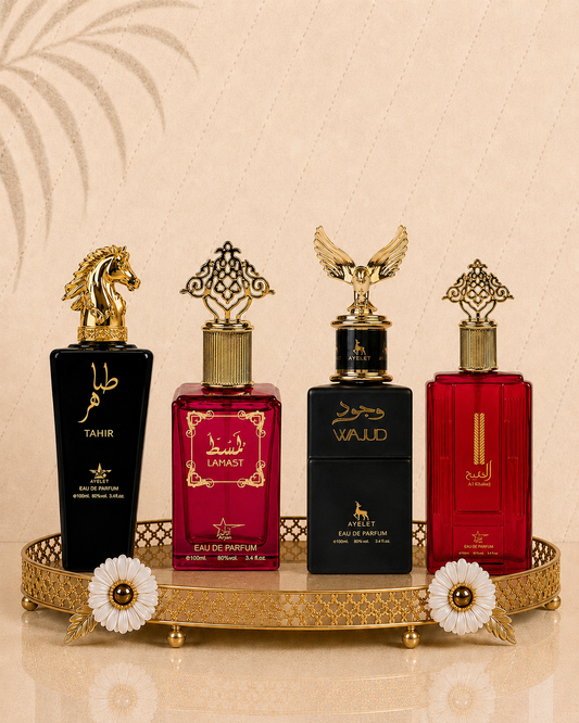 Set 4 Parfumuri Orientale (2xDama + 2xBarbat) - Tahir + Lamast + Al Khaleej + Wajud