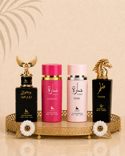 Set 4 Parfumuri Orientale ( 2xDama + 2xBarbat ) - Wajud + Sara Candy + Sara Pink + Tahir