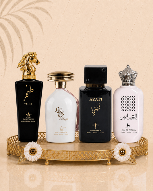 Set 4 Parfumuri Orientale ( 2xDama + 2xBarbat) - Aliya + Tahir + Almas + Ayati Black