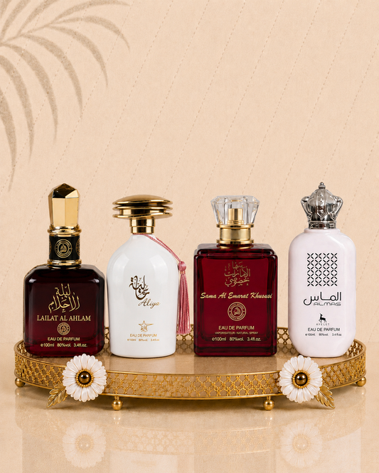Set 4 Parfumuri Orientale De Dama - Sama Al Emarat + Almas + Lailat Ahlam + Aliya