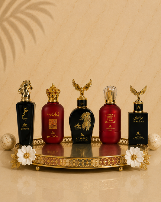 Set 5 Parfumuri Orientale (2xDama + 3xBarbat) - Tahir + Mughamarah + Qannas Black + Ser al Fakhama + Wajud