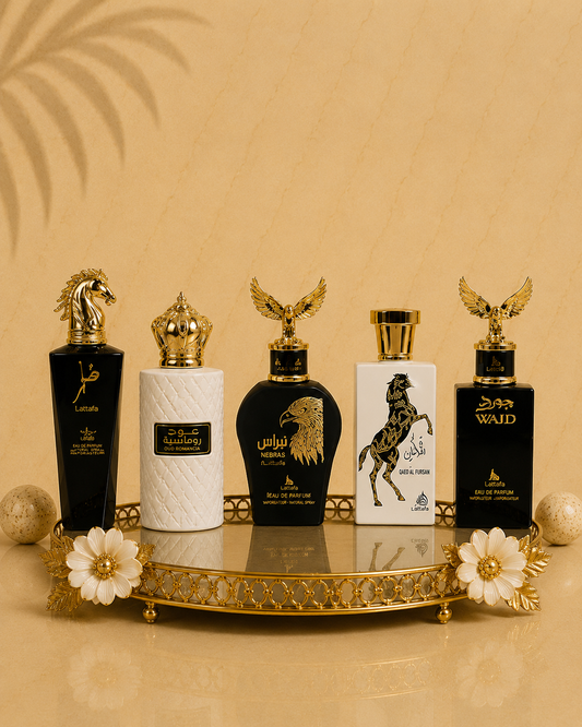 Set 5 Parfumuri Orientale Barbatesti - Qannas Black + Malik al Arab + Tahir + Oud Romancia + Wajud