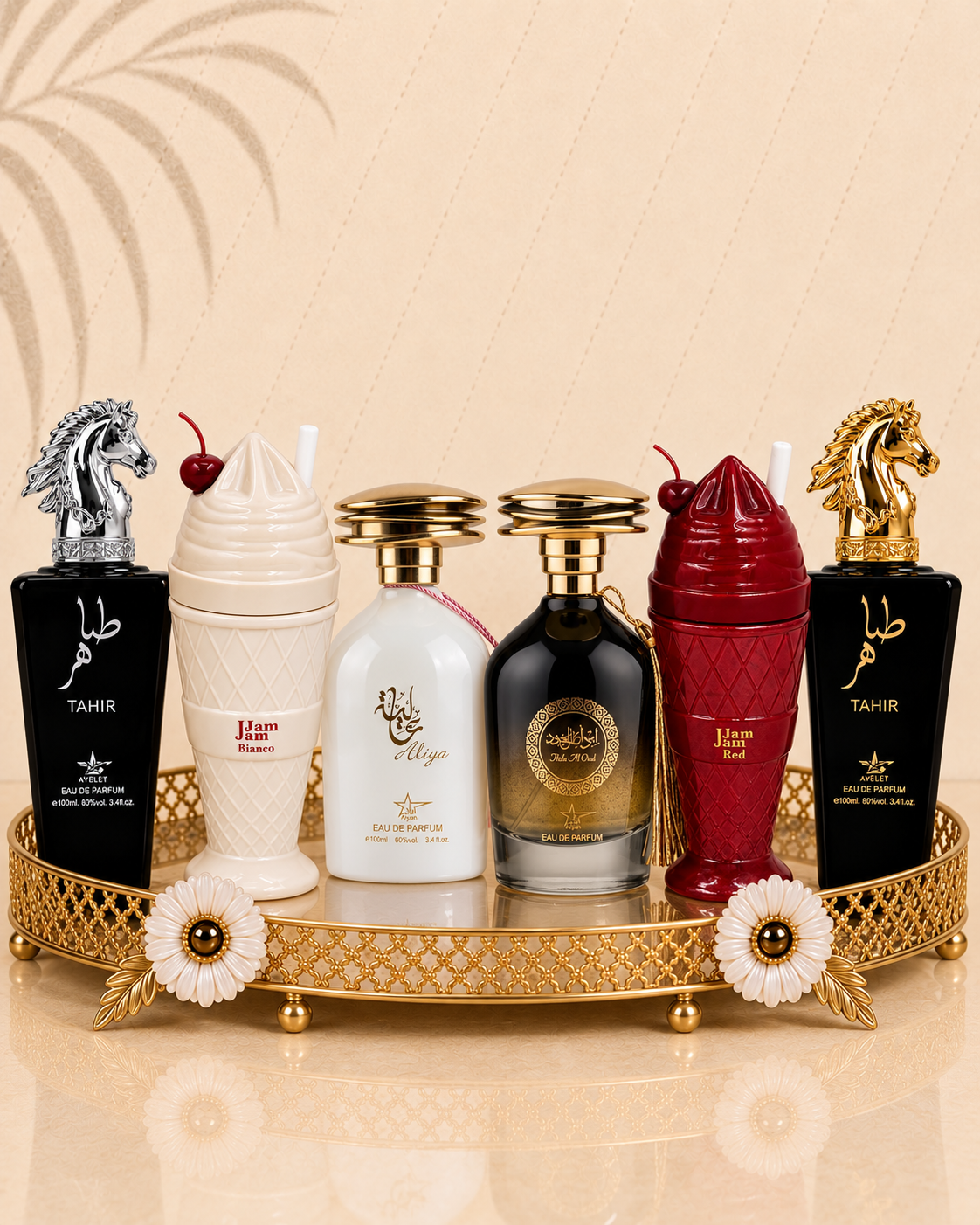 Set 6 Parfumuri Orientale ( 3xDama + 3xBarbat) - Tahir Gold + Jam Jam Pink + Ibda Al Oud + Aliya + Tahir Silver + Jam Jam Red