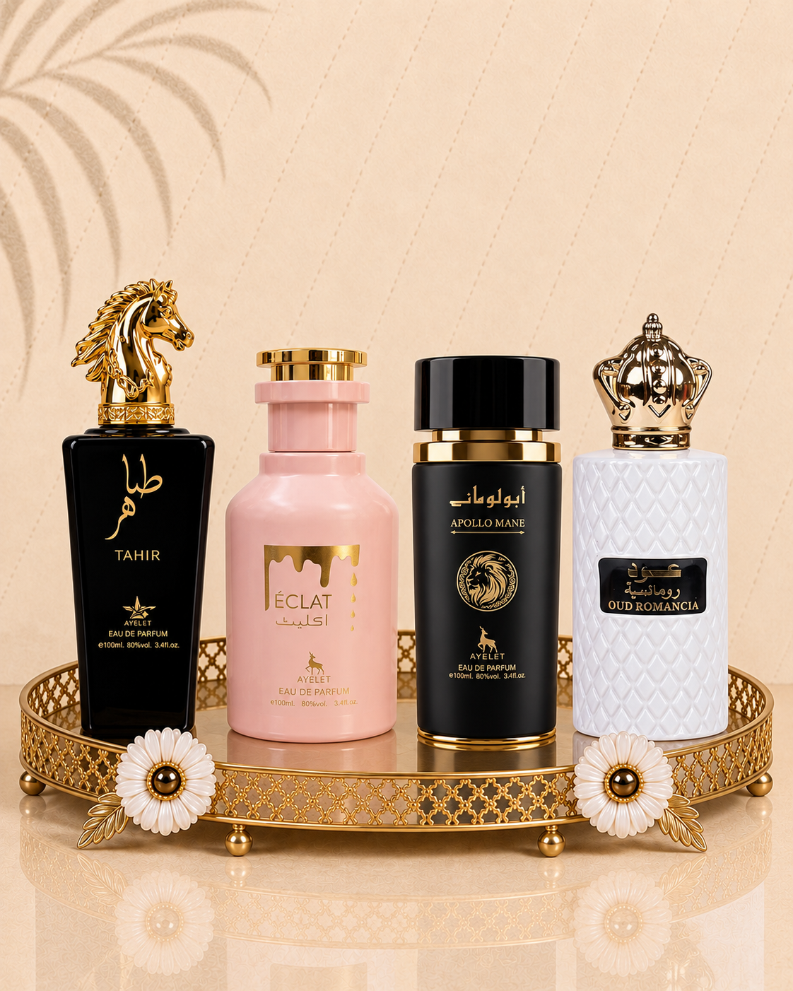 Set 4 Parfumuri Orientale ( 2xDama + 2xBarbat) - Apollo Black + Oud Romancia + Eclat + Tahir