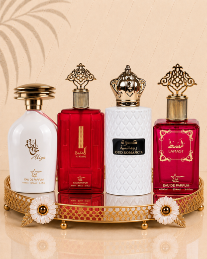 Set 4 Parfumuri Orientale De Dama - Al Khaleej + Aliya + Lamast + Oud Romancia