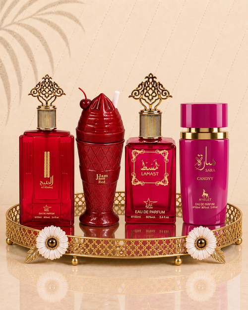 Set 4 Parfumuri Orientale De Dama - Al Khaleej + Jam Jam Red + Lamast + Sara Candy