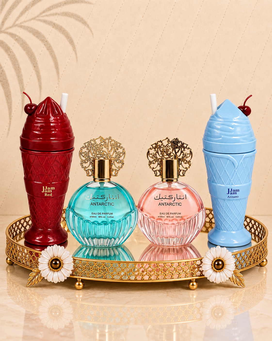Set 4 Parfumuri Orientale (2x Barbat + 2x Dama) - Antarctic Blue + Jam Jam Red + Jam Jam Azzuro + Antarctic Pink