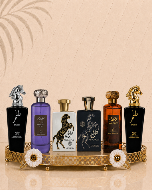 Set 6 Parfumuri Orientale Barbatesti - Tahir Gold + Mousuff Brown + Tahir Silver + Mousuff Blue + Malik Al Lail + Malik al Arab