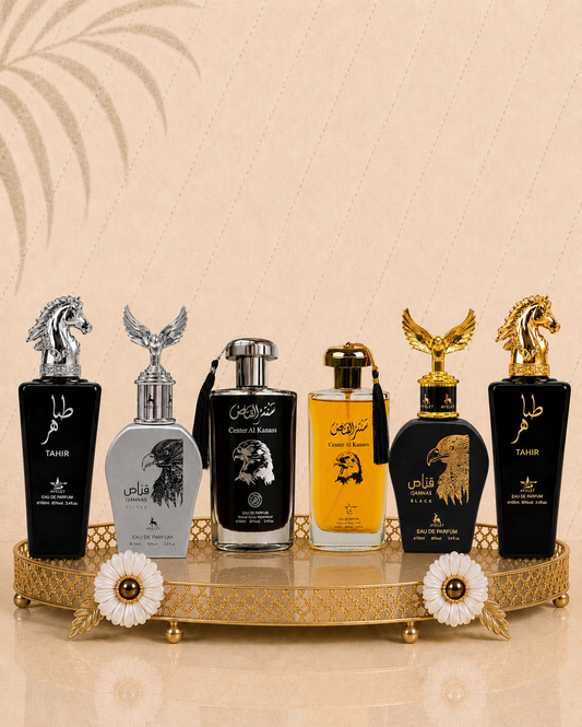 Set 6 Parfumuri Orientale Barbatesti - Tahir Gold + Center El Kannas + Tahir Silver + Center El Kannas Silver + Qannas Silver + Qannas Black